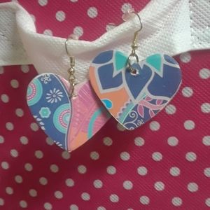 Hand-crafted heart earrings